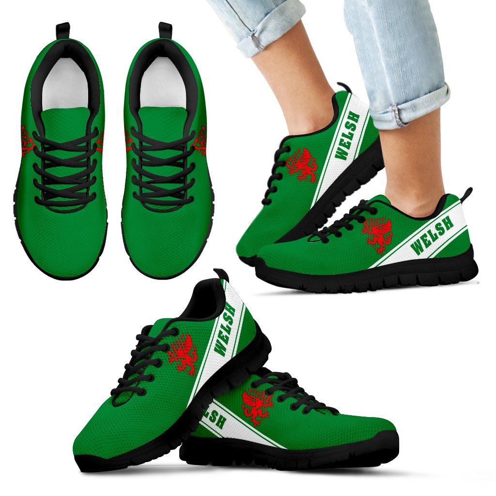 Wales Flag Sneakers - Line Style 01 - Vibe Hoodie Shop