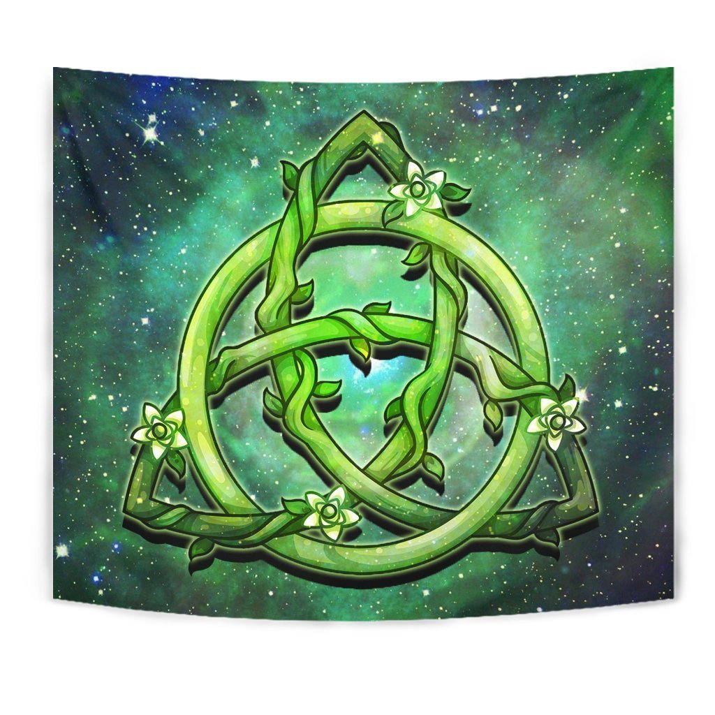 Celtic Tapestry - Green Triquetra - Vibe Hoodie Shop