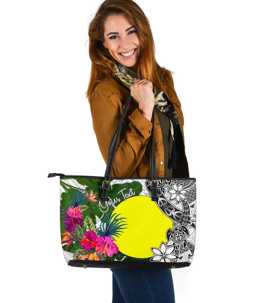 palau-custom-personalised-large-leather-tote-white-turtle-plumeria-banana-leaf