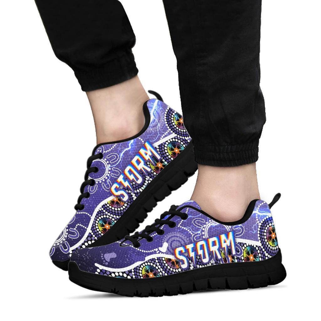 Melbourne Storm Sneakers Unique Indigenous - Vibe Hoodie Shop