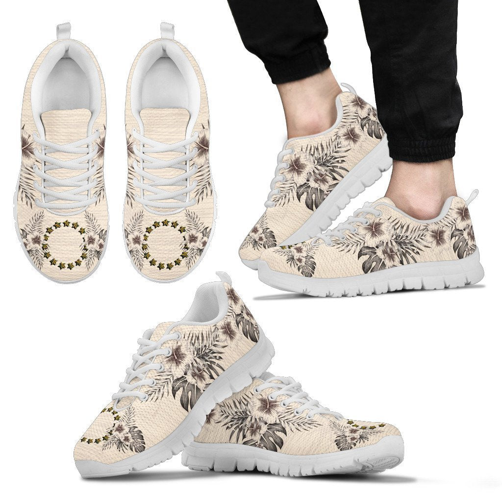 Cook Islands Sneakers - The Beige Hibiscus - Vibe Hoodie Shop