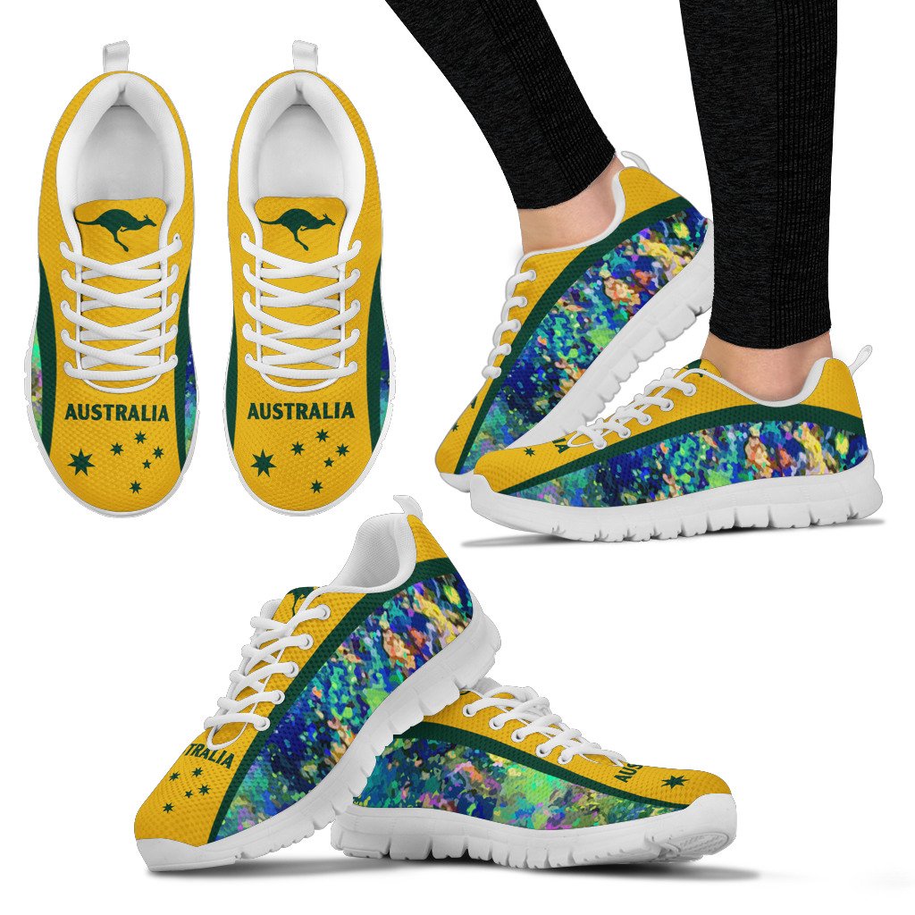 Australia Sneakers - Opal Shoes Kangaroo Symbol Color Art - Unisex - Vibe Hoodie Shop