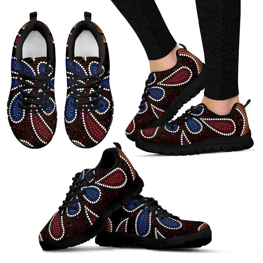 Aboriginal Sneakers, Flower Dot Painting 06 - Vibe Hoodie Shop