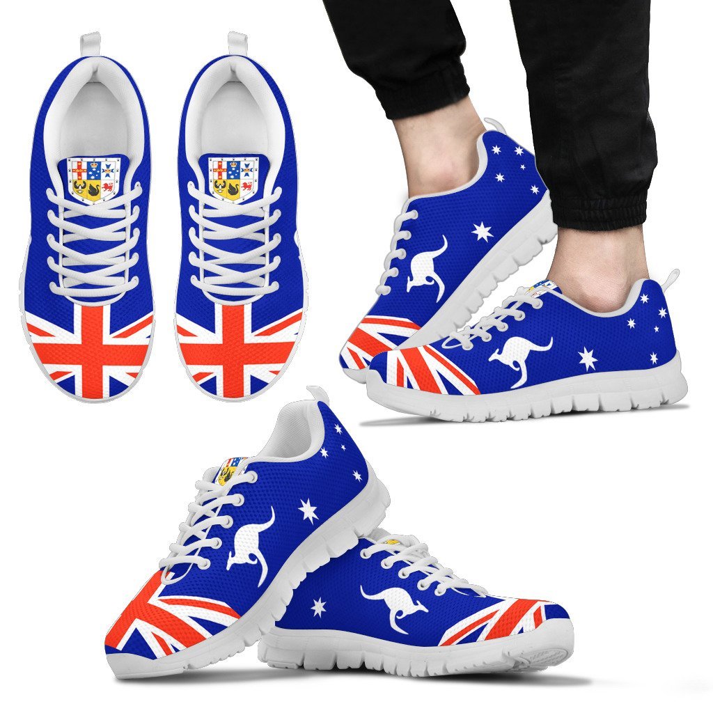 Sneakers - Aus Flag Shoes Coat Of Arms Kangaroo - Unisex - Vibe Hoodie Shop