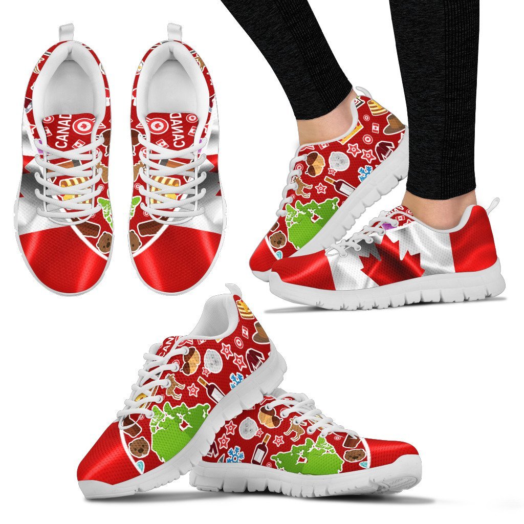 Canada Symbol Pattern Sneakers - Vibe Hoodie Shop