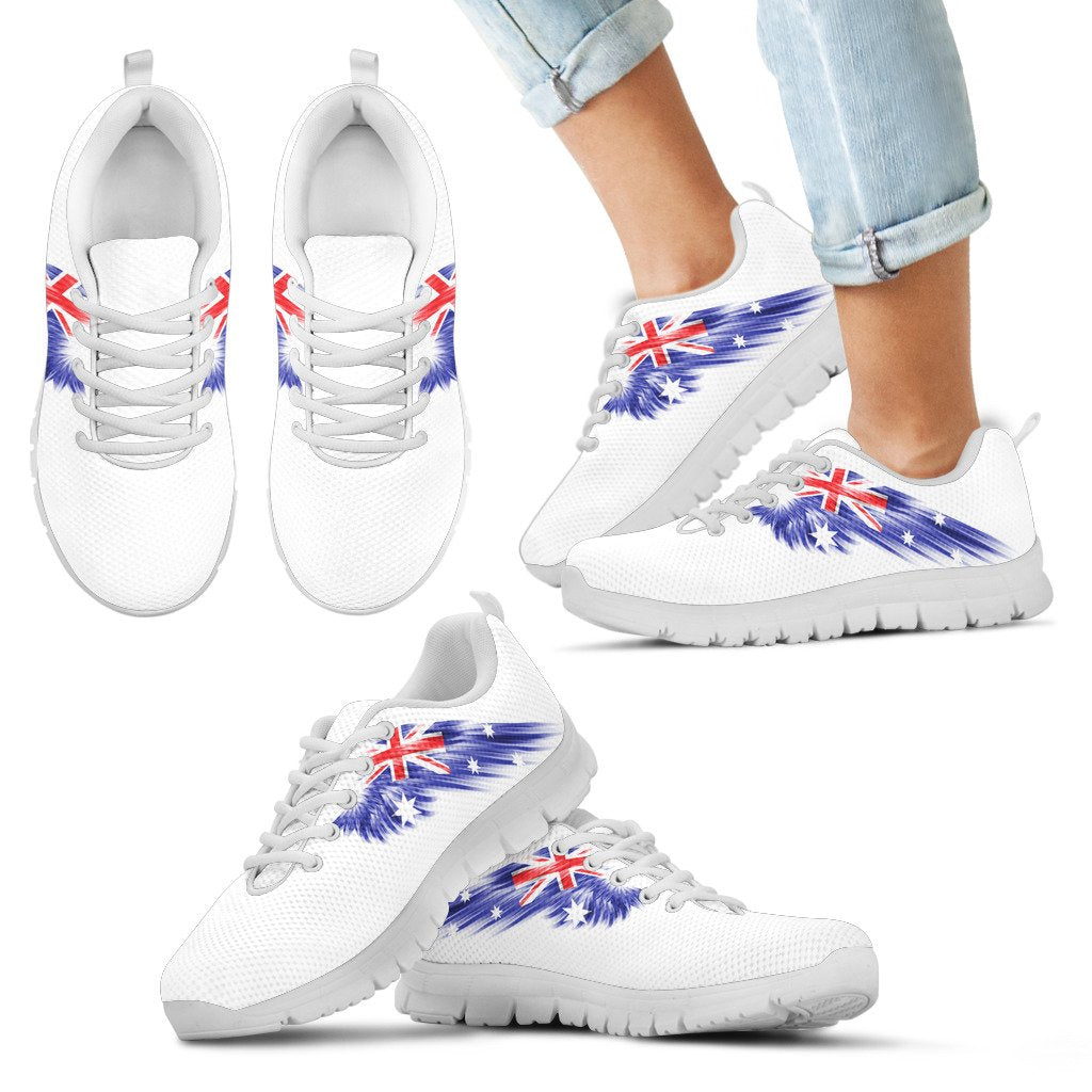 Sneakers - Aus Flag Shoes Wings White Version - Unisex Sneakers - Vibe Hoodie Shop