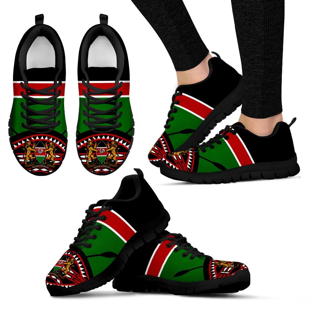 Kenya Rugby Lion Sneakers Maasai Shield - Vibe Hoodie Shop