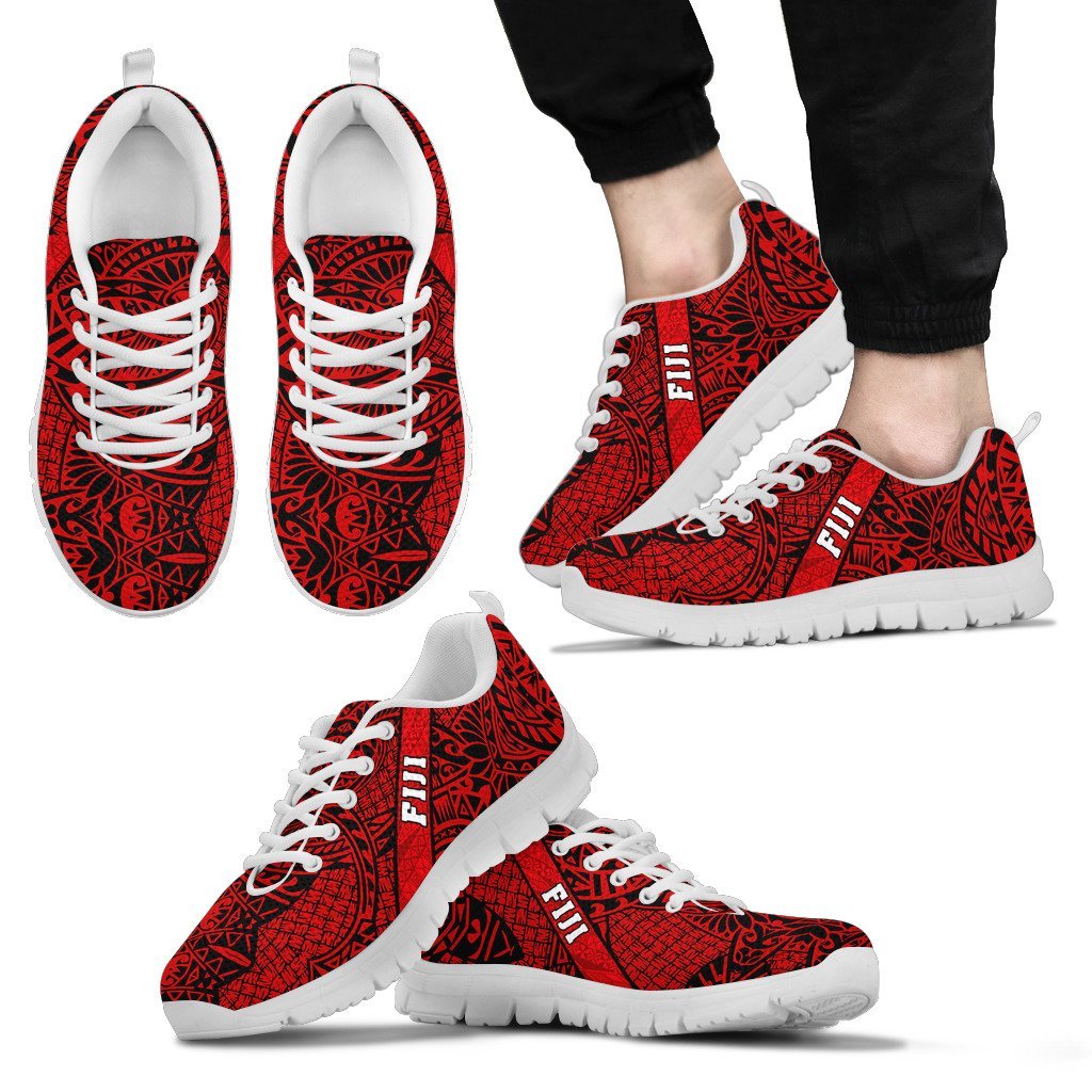 Fiji Poly Tribal Sneakers Red - Vibe Hoodie Shop