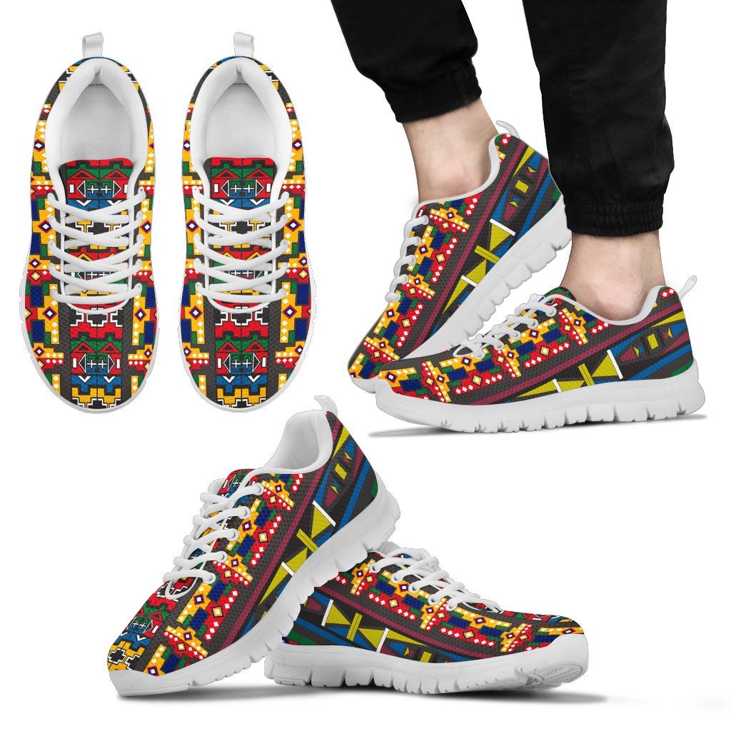 South Africa Ndebele Style Men's / Women's Sneakers (Shoes) - Vibe Hoodie Shop