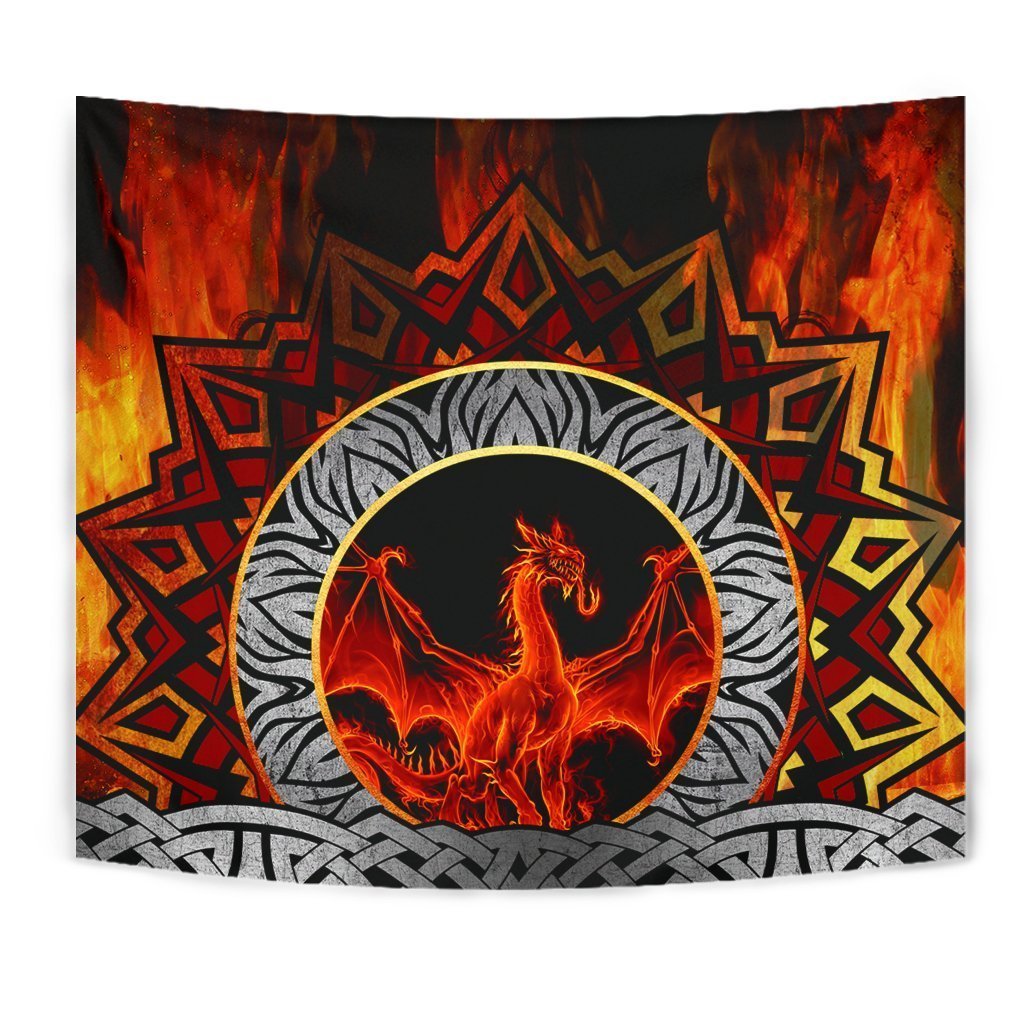 Celtic Dragon Tapestry - Fire Dragon - Vibe Hoodie Shop