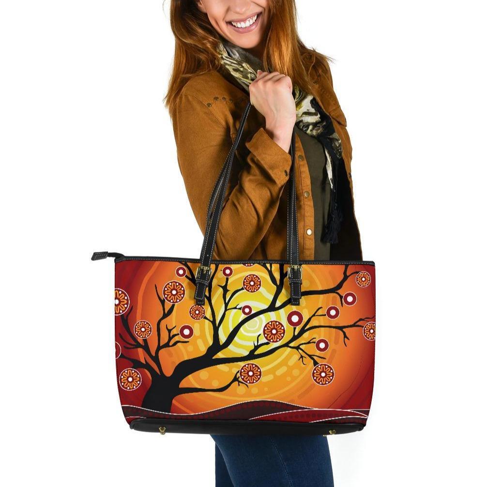aboriginal-large-leather-tote-bag-tree-in-spring-season