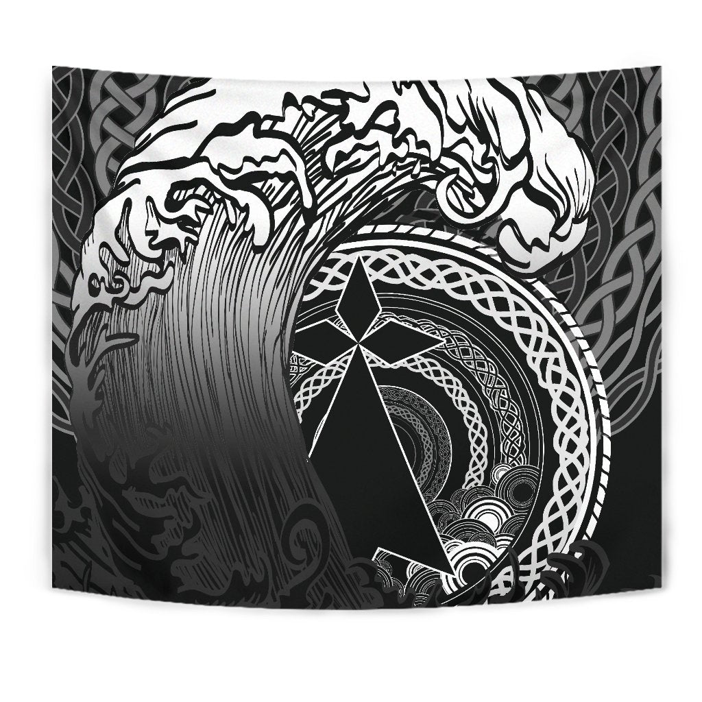 Brittany Tapestry - Sea Waves And Celtic Circle - Vibe Hoodie Shop