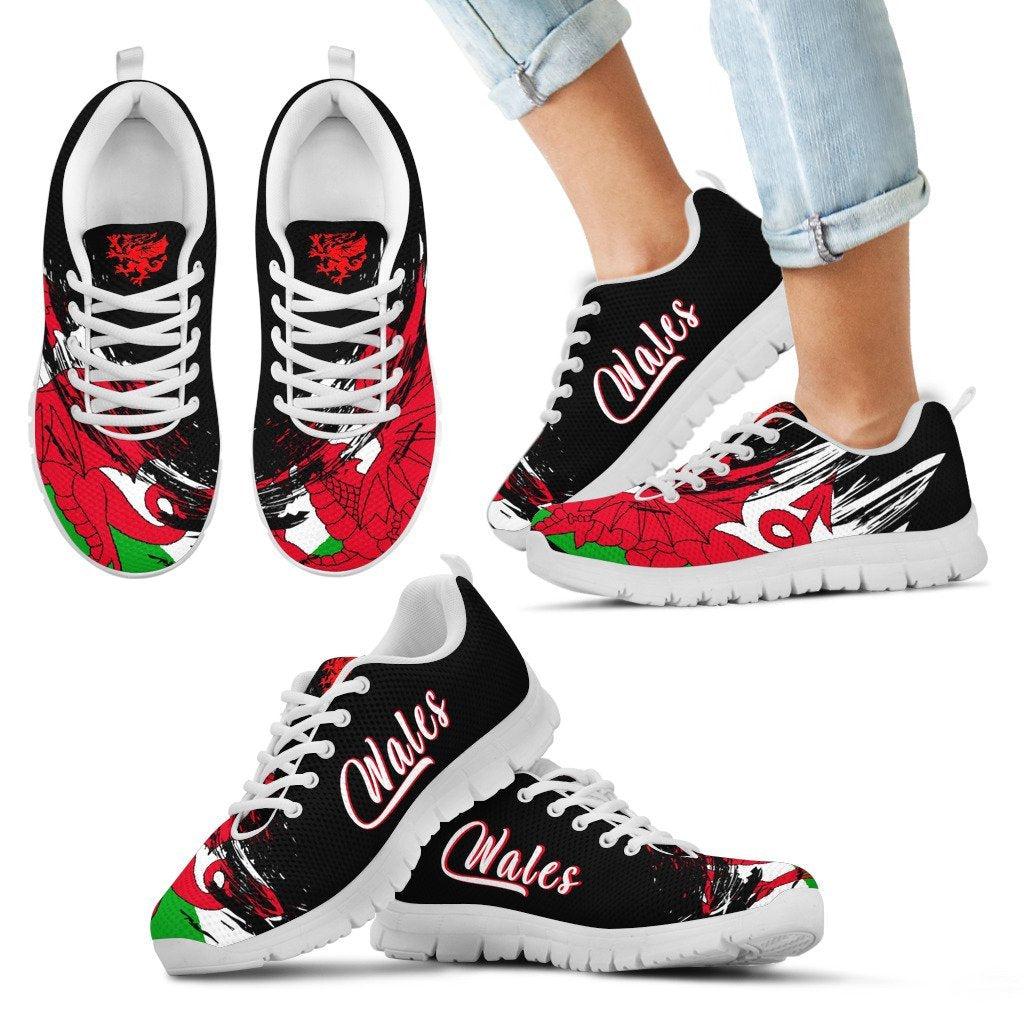 Wales Flag Sneakers - Art Style - Vibe Hoodie Shop