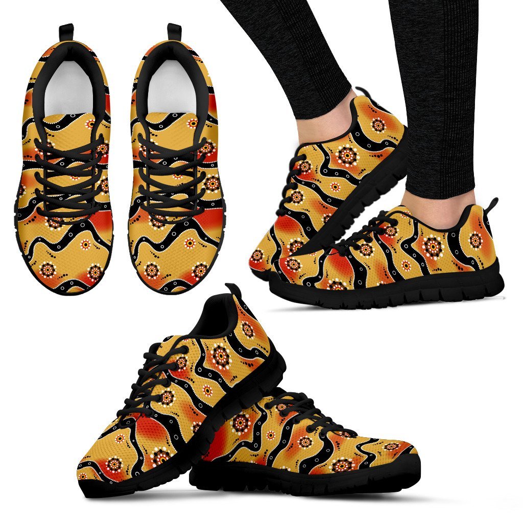 Aboriginal Sneakers, Indigenous Dot Painting Line Art - 13 - Vibe Hoodie Shop