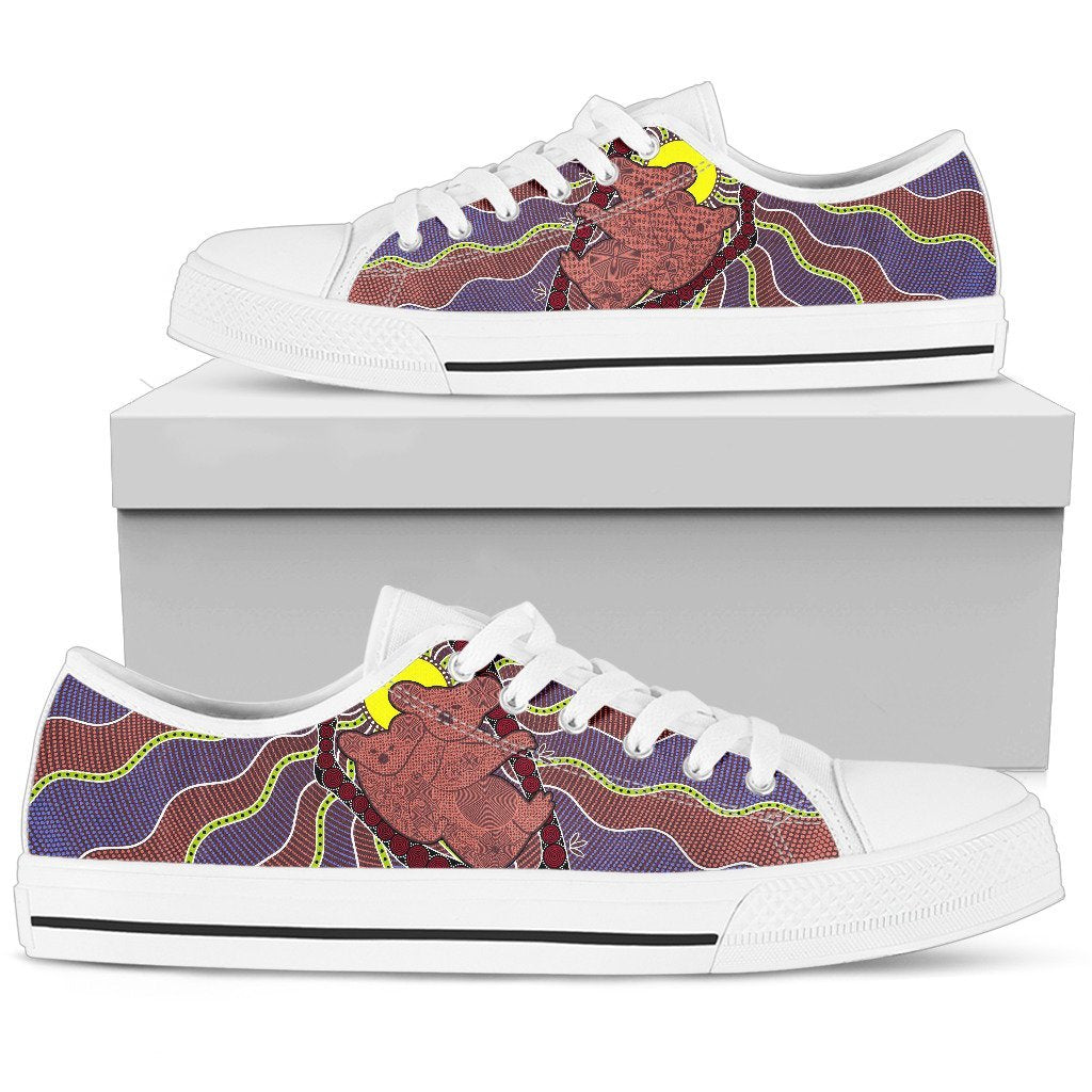 Canvas Shoes - Koala Shoes Aboriginal Patterns Family - Low Top - Vibe Hoodie Shop