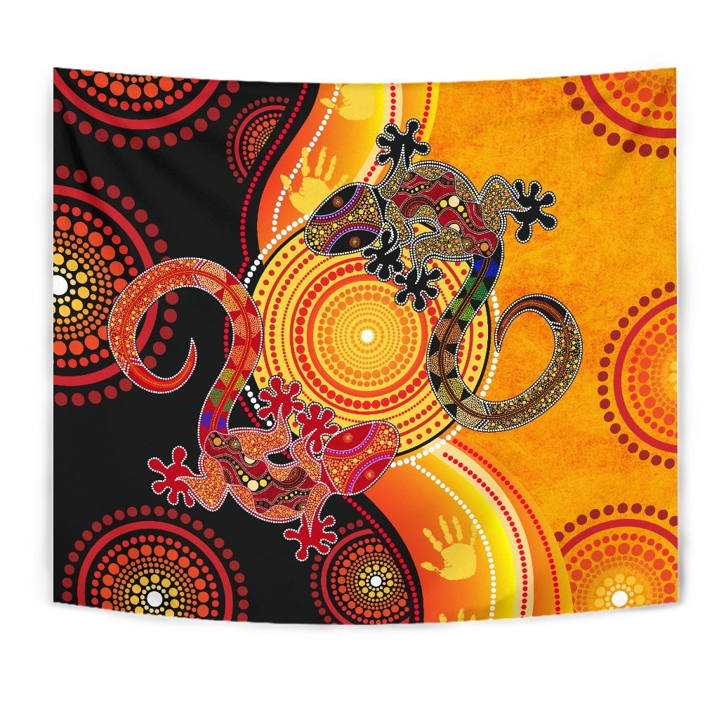 Aboriginal Tapestry - Couple Aboriginal Lizards - Vibe Hoodie Shop