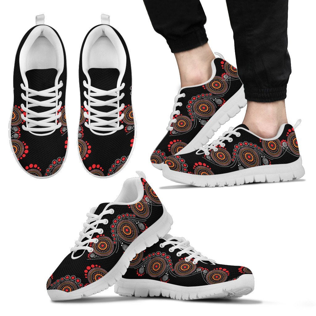 Aboriginal Sneakers, Circle Dot Painting - Vibe Hoodie Shop