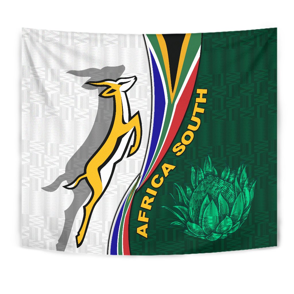 South Africa Tapestry Springboks Rugby Be Unique - White - Vibe Hoodie Shop