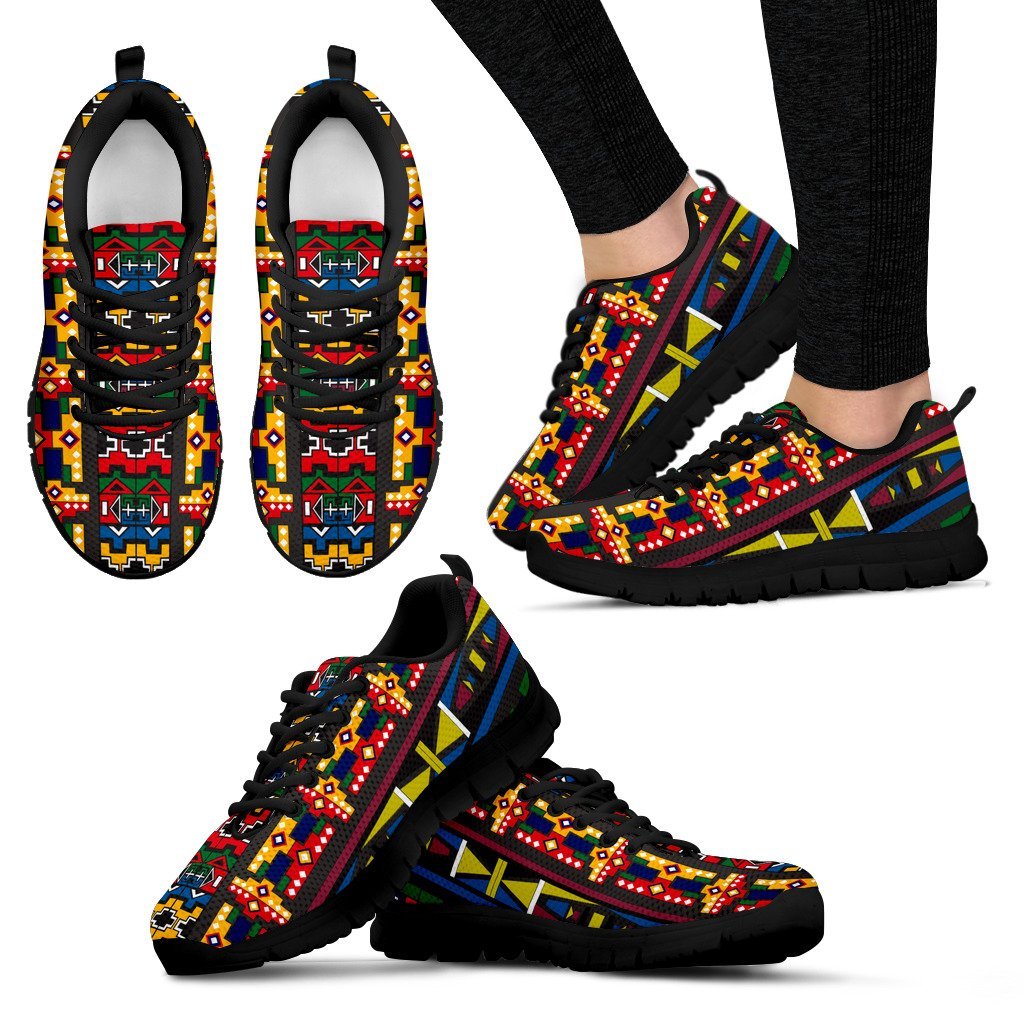 South Africa Ndebele Style Men's / Women's Sneakers (Shoes) - Vibe Hoodie Shop