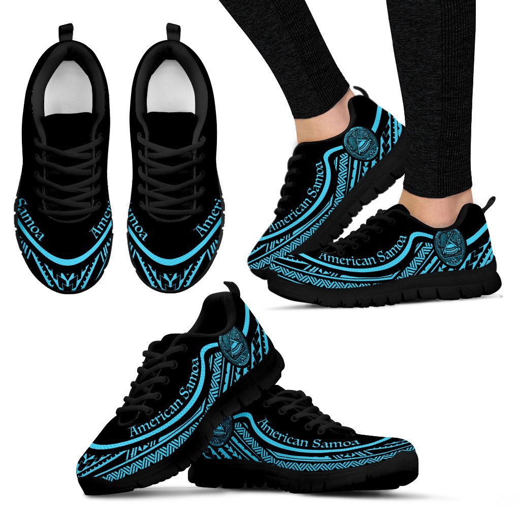 American Samoa Wave Sneakers Blue Color - Vibe Hoodie Shop