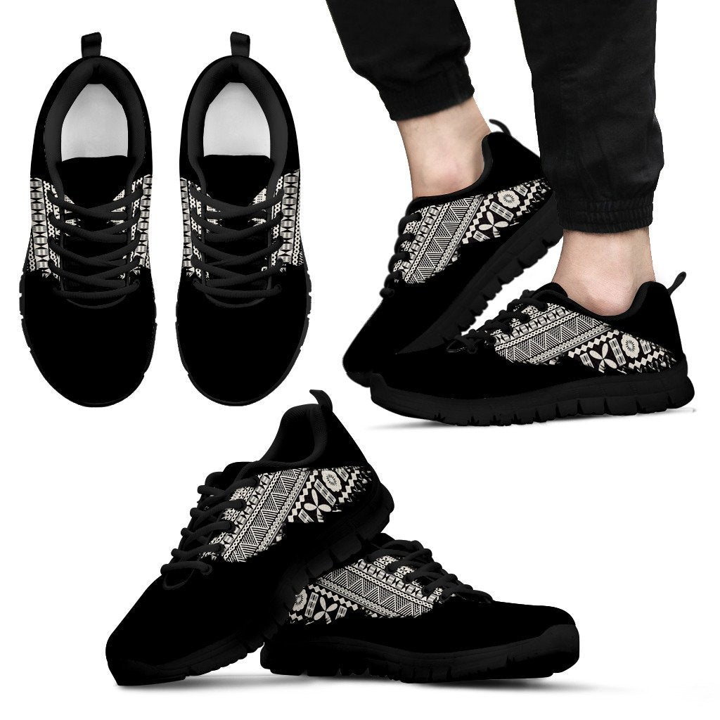 Fiji Tapa Wings Black Style Men's / Women's Sneakers (Shoes) - Vibe Hoodie Shop