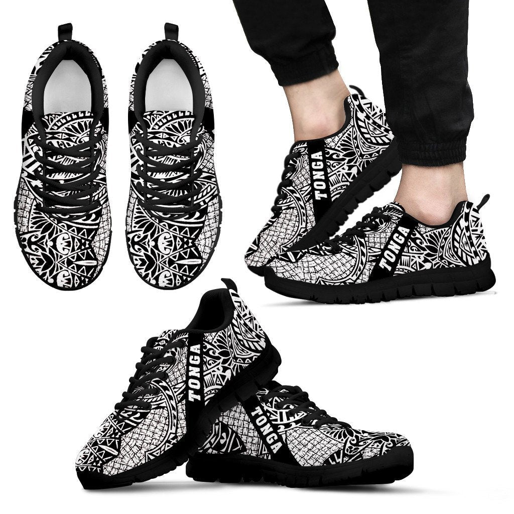 Tonga Poly Tribal Sneakers Black And White - Vibe Hoodie Shop