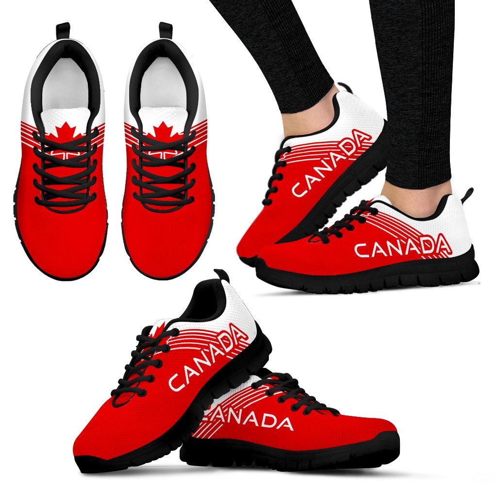 Canada Maple Leaf Sneakers - Stripes Style - Vibe Hoodie Shop