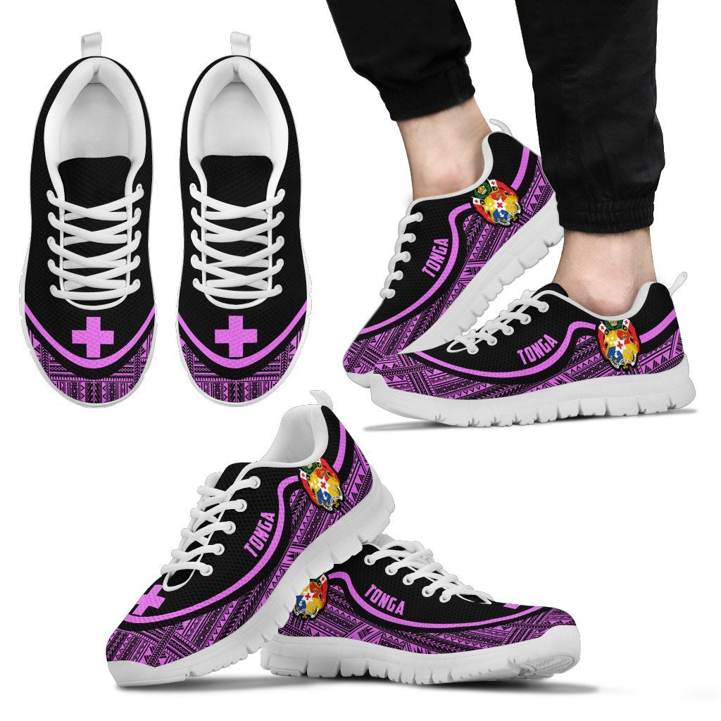 Tonga Wave Sneakers - Polynesian Pattern Purple Color - Vibe Hoodie Shop