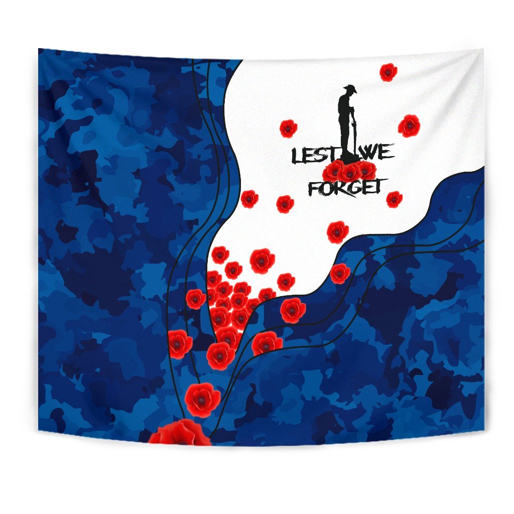 ANZAC Lest We Forget Tapestry - Australian Flag Blue - - Vibe Hoodie Shop