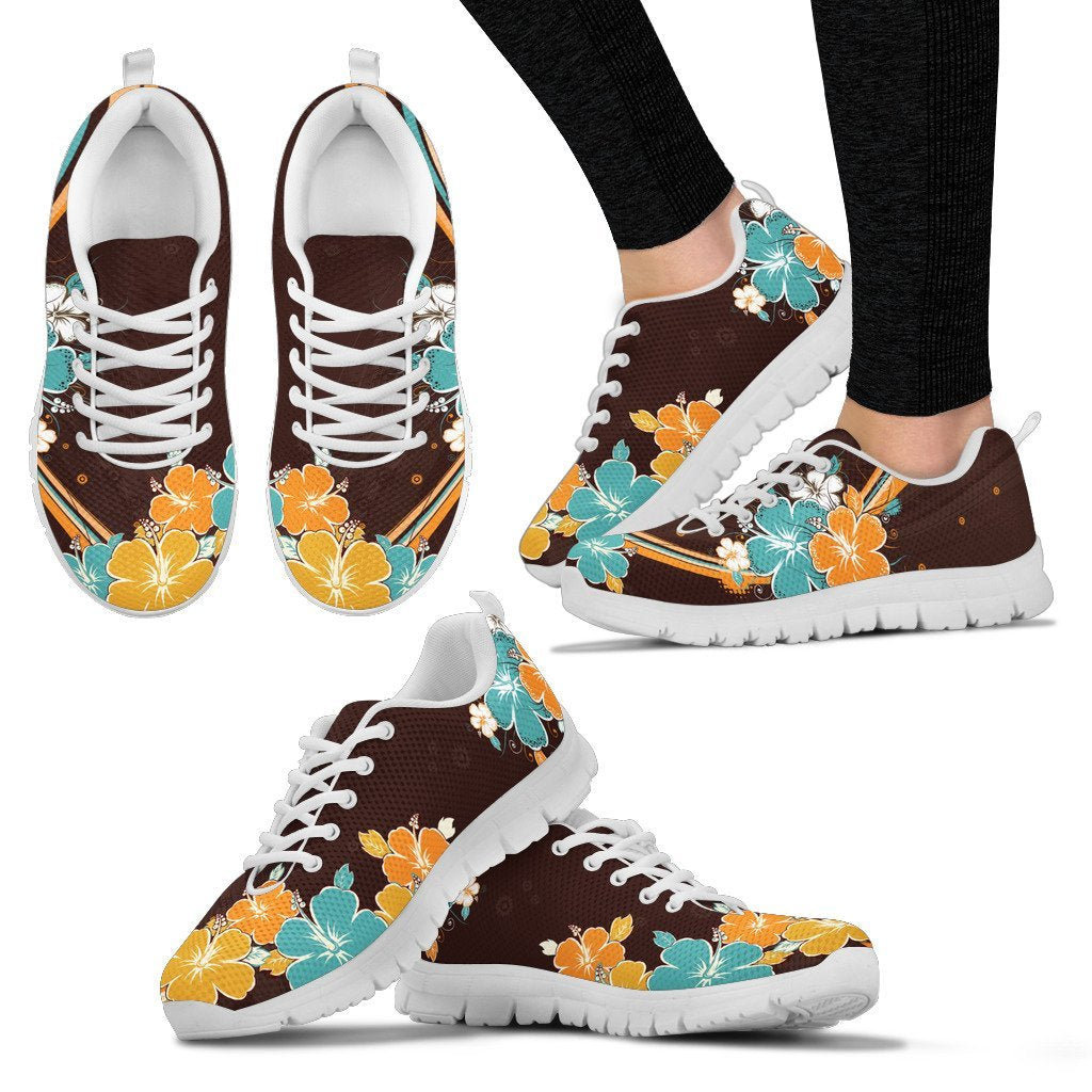 Hawaii Sneakers, Hibiscus Trainers - Vibe Hoodie Shop