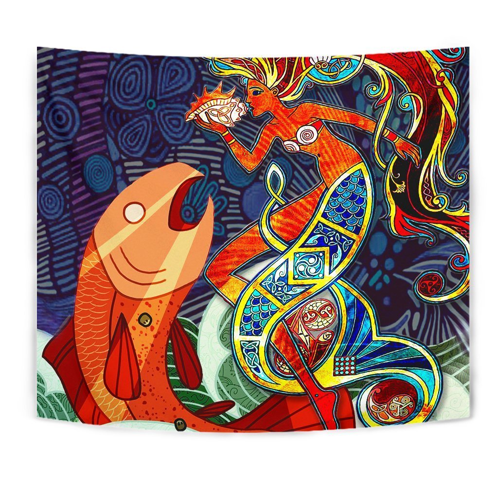 Celtic Salmon Fish Tapestry - The Salmon of Knowledge - Vibe Hoodie Shop