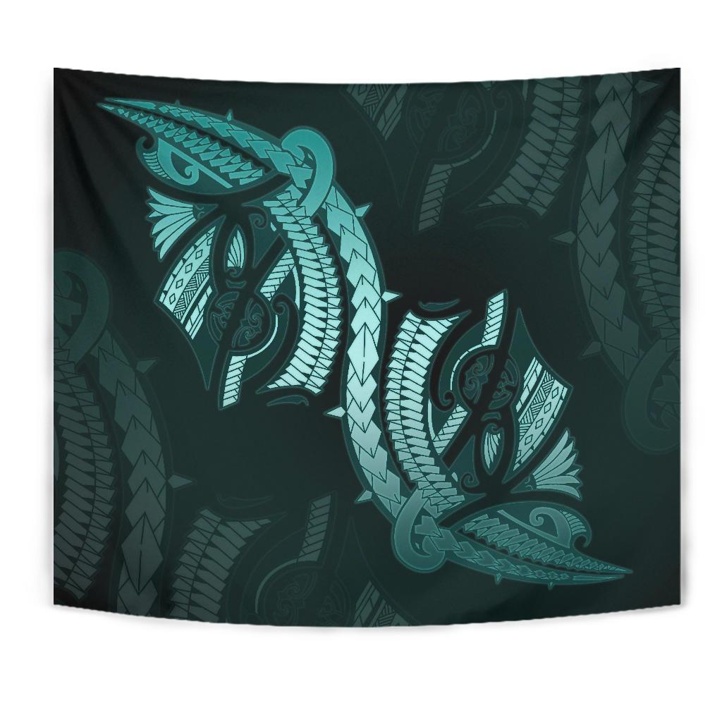 Polynesian Tapestry Turquoise - Vibe Hoodie Shop