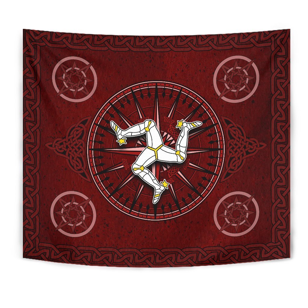 Isle Of Man Celtic Tapestry - Celtic Compass With Manx Triskelion - Vibe Hoodie Shop