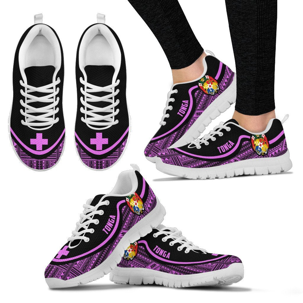 Tonga Wave Sneakers - Polynesian Pattern Purple Color - Vibe Hoodie Shop