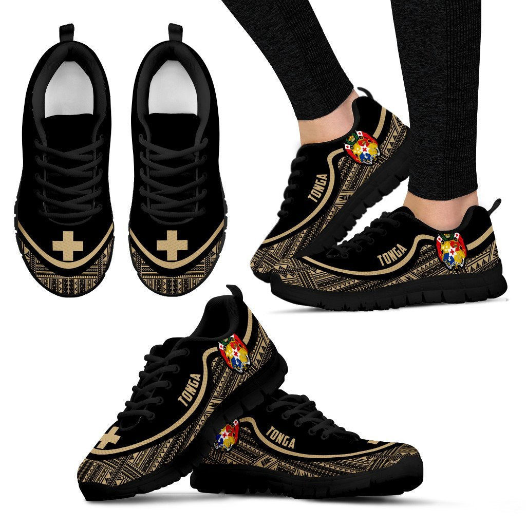 Tonga Wave Sneakers - Polynesian Pattern Gold Color - Vibe Hoodie Shop