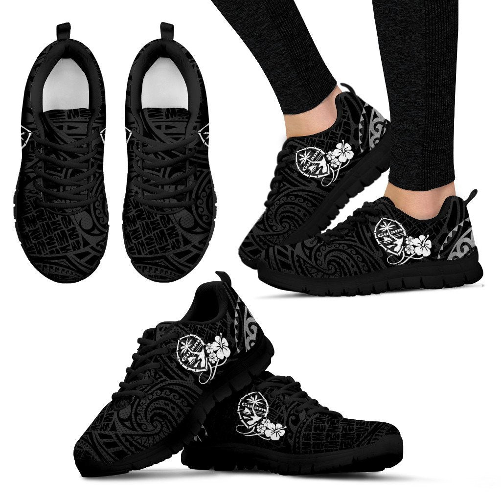 Guam Shoes - Guam seal with hibiscus Sneakers - Vibe Hoodie Shop