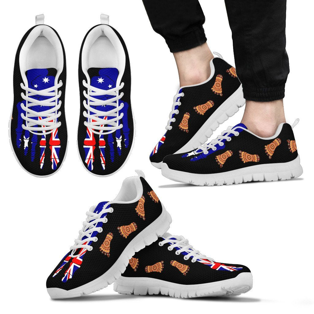 Aboriginal Sneakers, Aus Flag Indigenous Pattern - Vibe Hoodie Shop