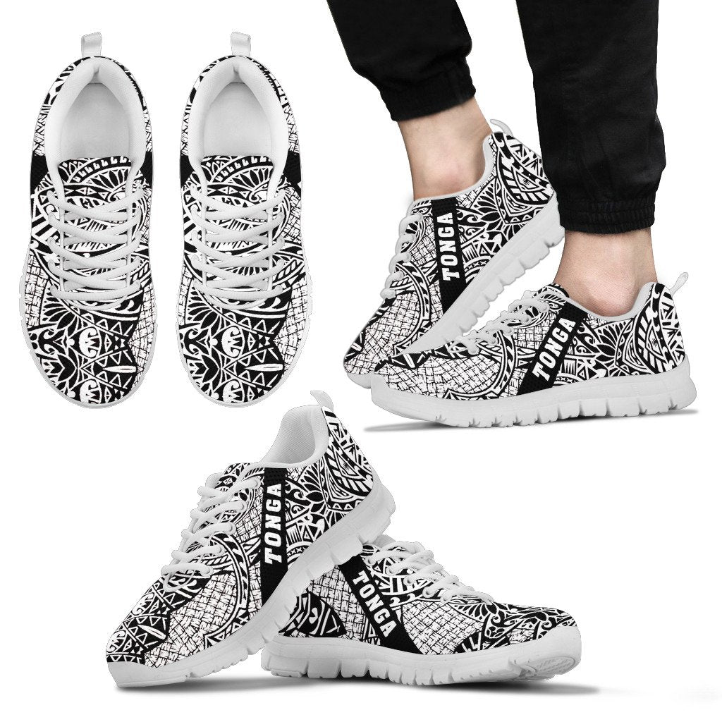 Tonga Poly Tribal Sneakers Black And White - Vibe Hoodie Shop