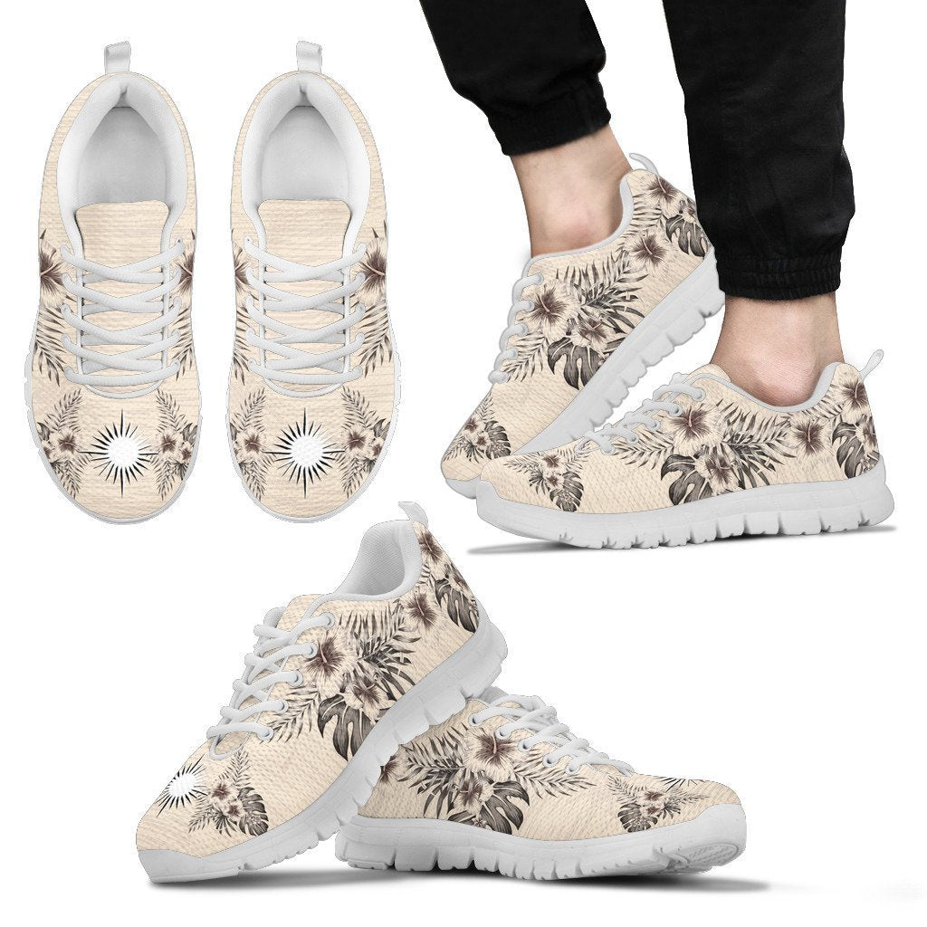 Marshall Islands Sneakers - The Beige Hibiscus - Vibe Hoodie Shop