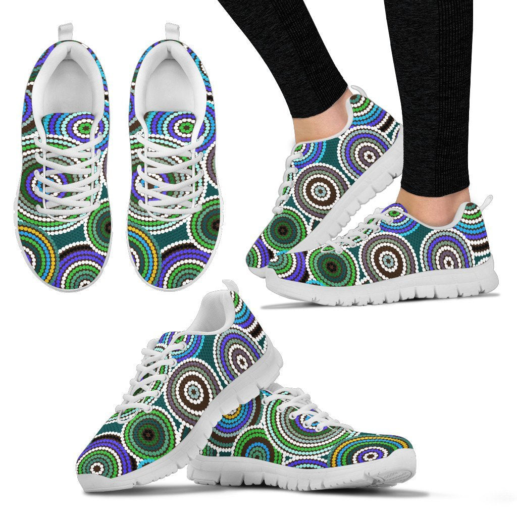 Aboriginal Sneakers, Circle Dot Painting Indigenous Shoes - Vibe Hoodie Shop