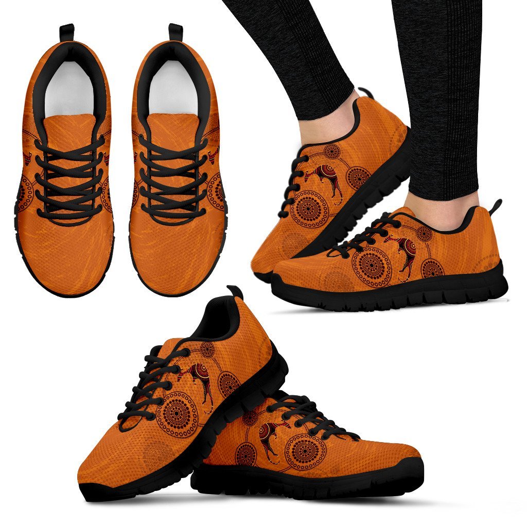 Aboriginal Sneakers, Kangaroo Patterns Sport Style - 06 - Vibe Hoodie Shop