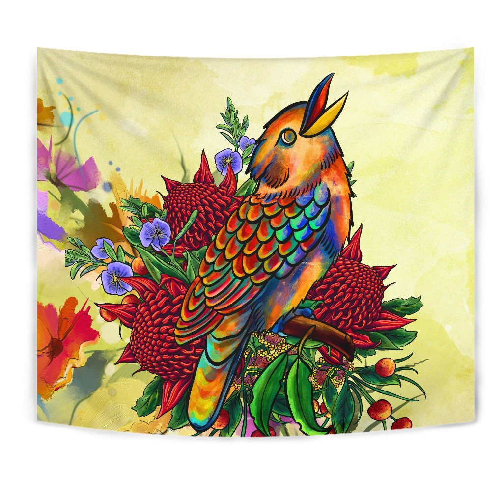 Tapestry - Australia Kookaburra With Waratah - Vibe Hoodie Shop