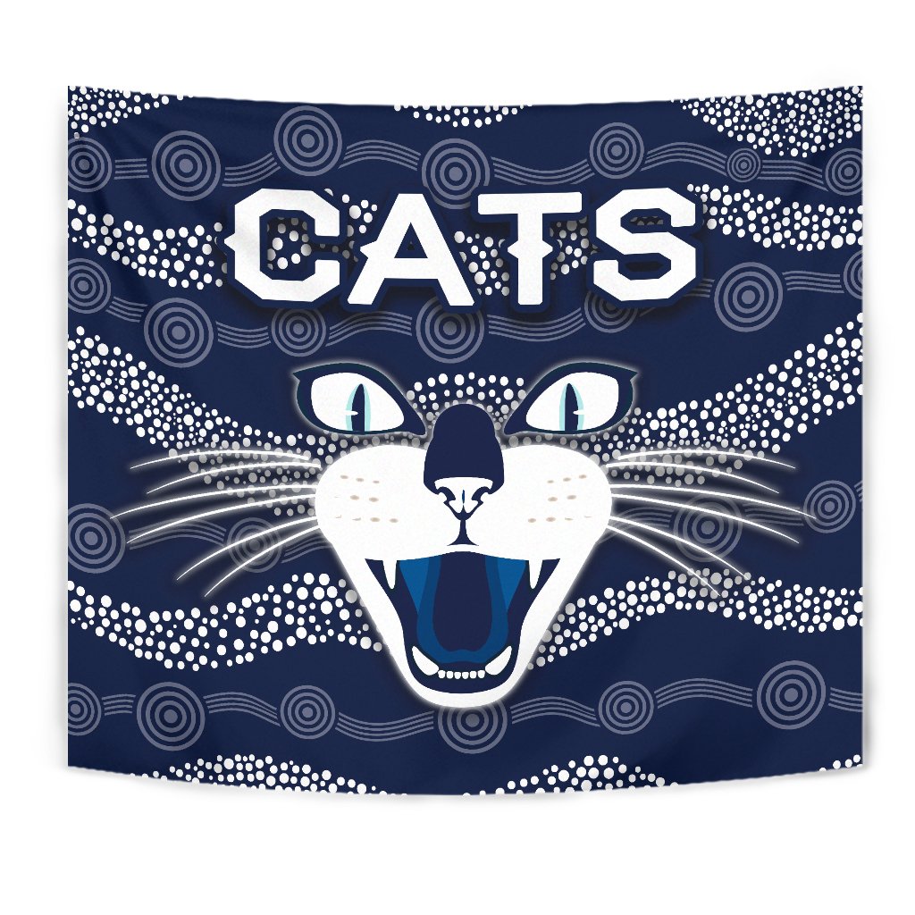 Geelong Tapestry Cats Indigenous - Navy - Vibe Hoodie Shop