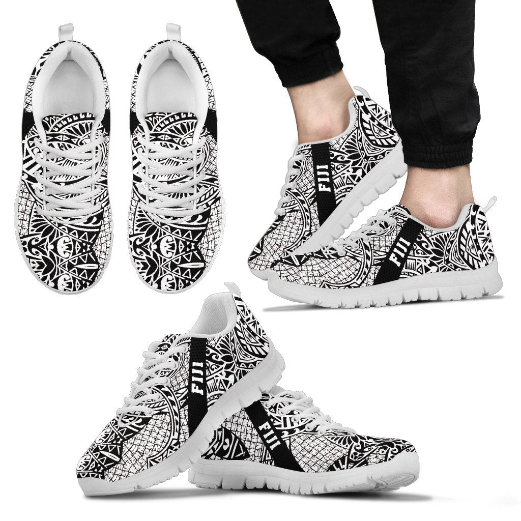 Fiji Poly Tribal Sneakers Black And White - Vibe Hoodie Shop