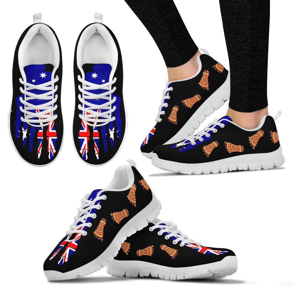 Aboriginal Sneakers, Aus Flag Indigenous Pattern - Vibe Hoodie Shop