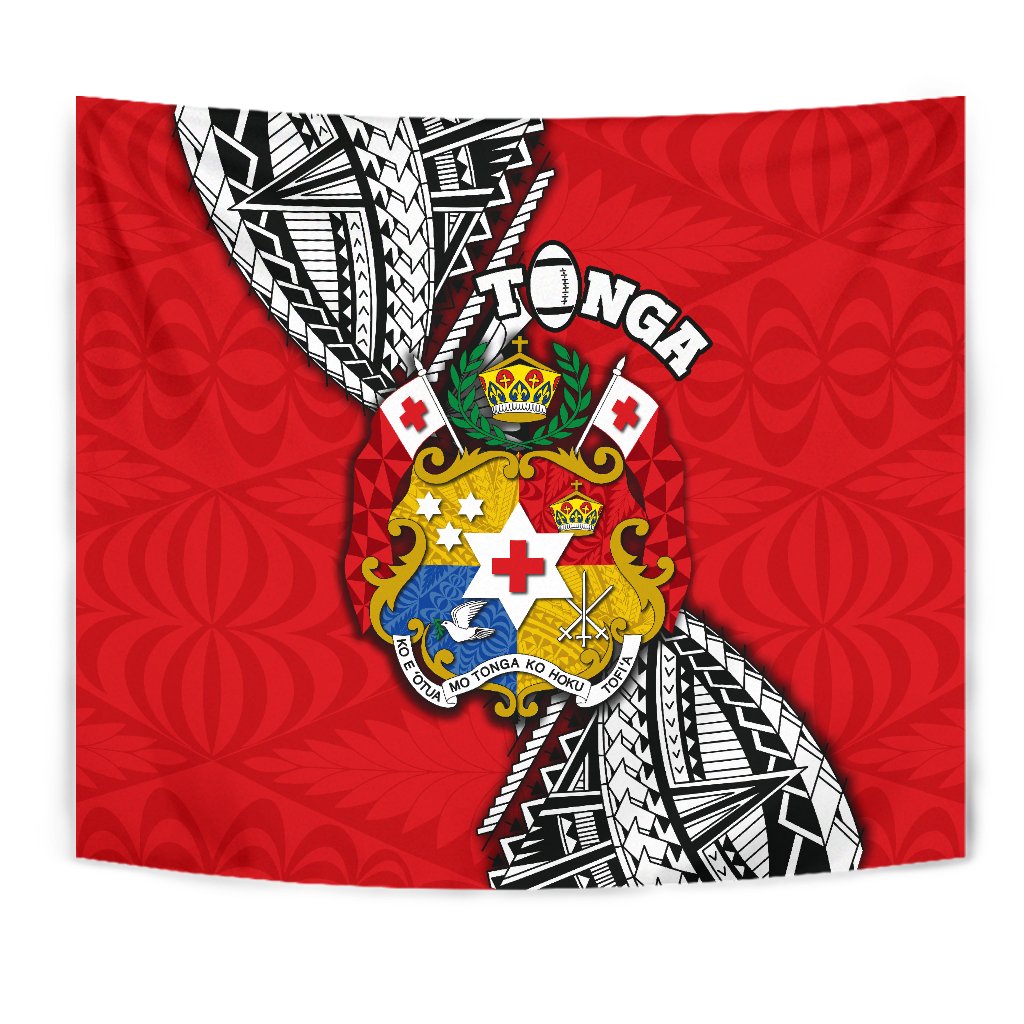 Tonga Rugby Tapestry Polynesian Style Pinwheel - Vibe Hoodie Shop