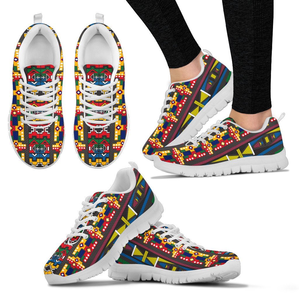 South Africa Ndebele Style Men's / Women's Sneakers (Shoes) - Vibe Hoodie Shop