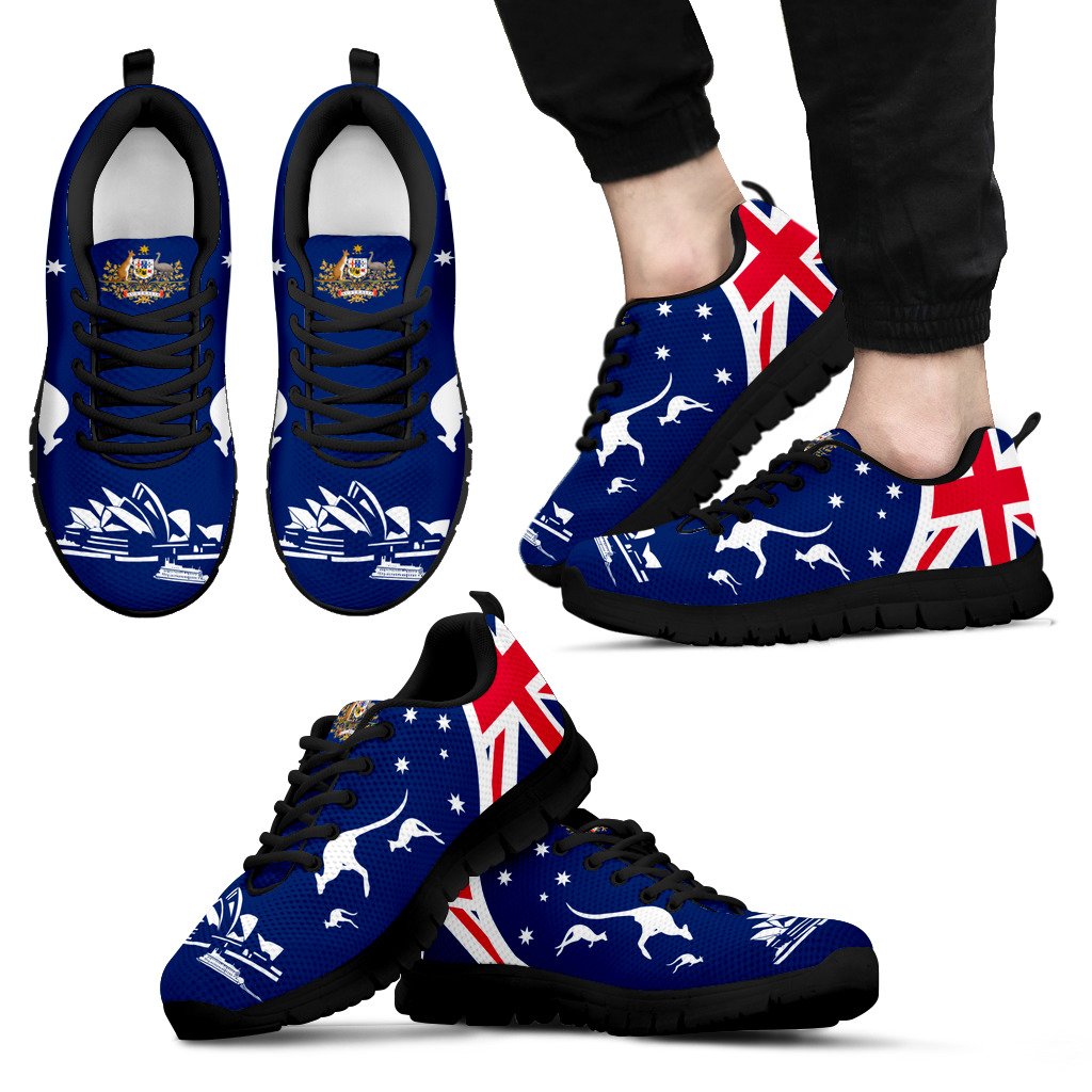 Sneakers - Australian Coat Of Arms Shoes Kangaroo Sydney Opera - Unisex - Vibe Hoodie Shop