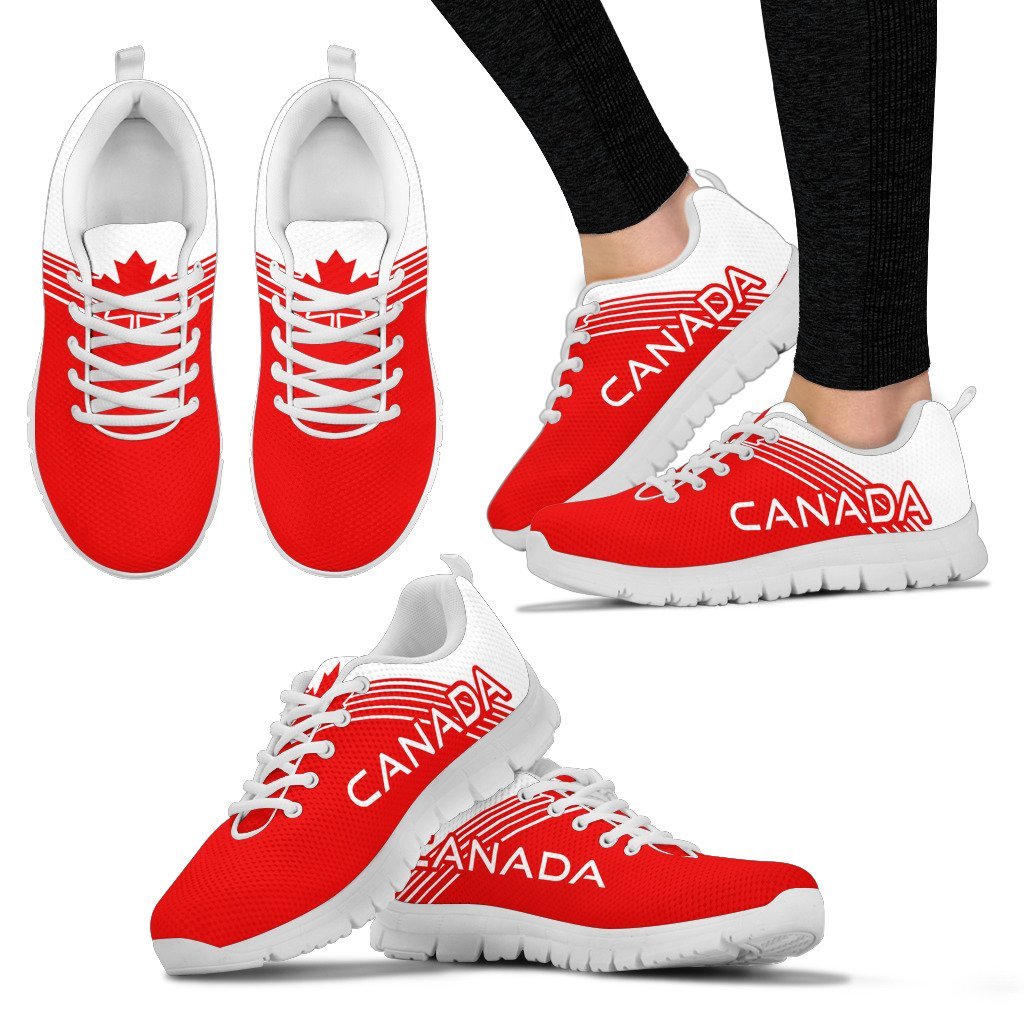 Canada Maple Leaf Sneakers - Stripes Style - Vibe Hoodie Shop