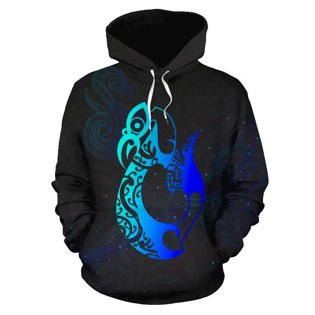 Light Maori Manaia New Zealand Hoodie - Blue - Vibe Hoodie Shop